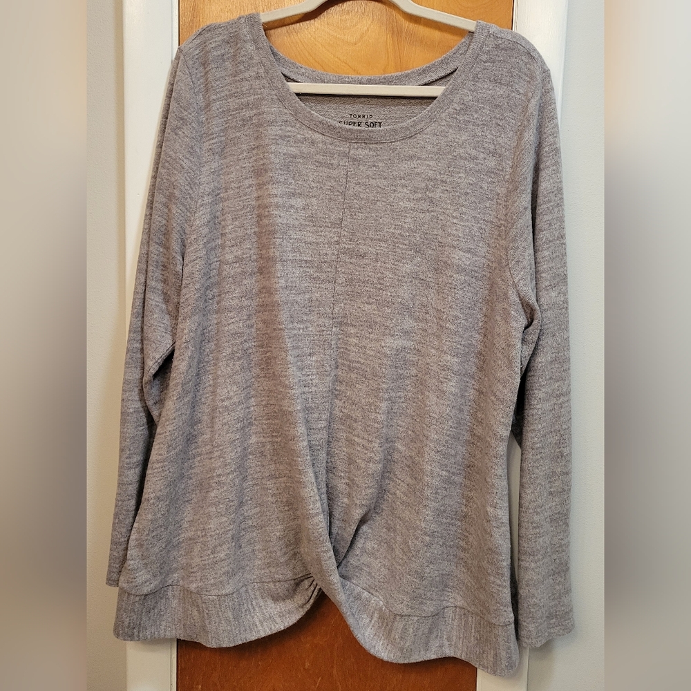 Torrid Gray Twist Knot Sweater - Size 3